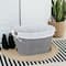 Household Essentials Gray Wicker Lined Laundry Basket